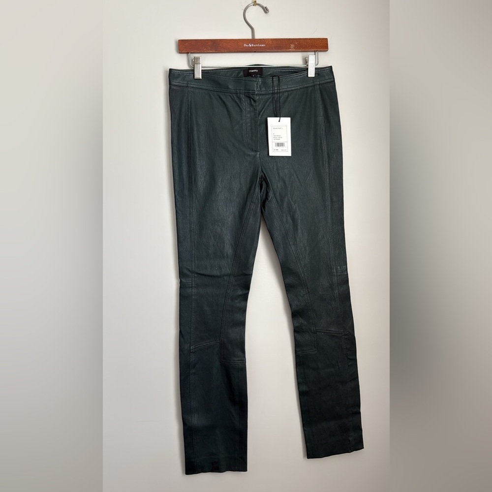 Theory Dark green Leather Pants